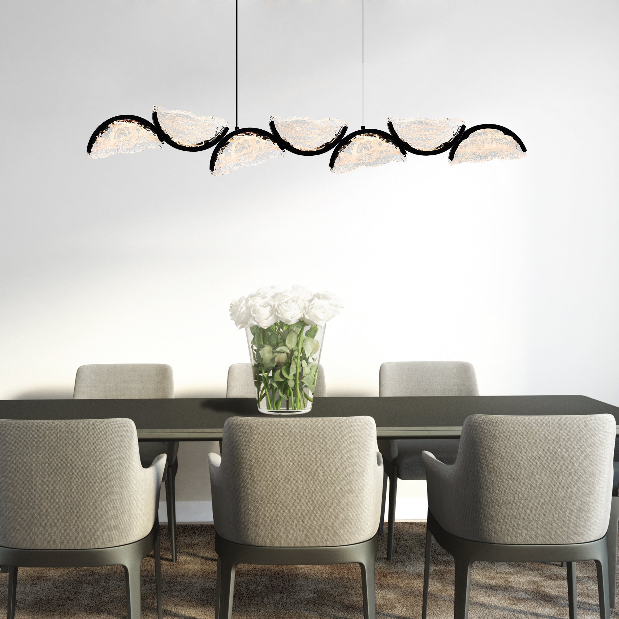 CWI Lighting Integrated LED 54" Modern Chandelier with Handmade ...